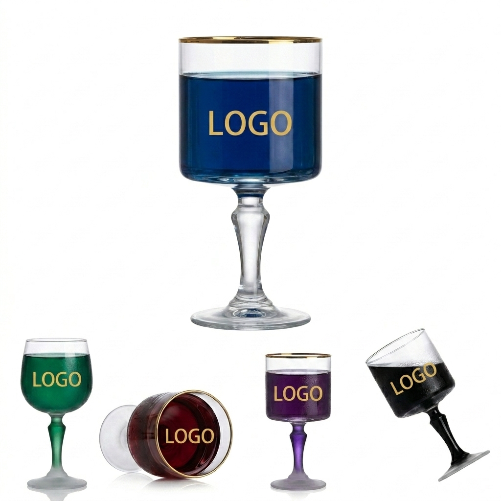 Hand-Crafted 19oz Gold-Accented All-Purpose Stem Glass