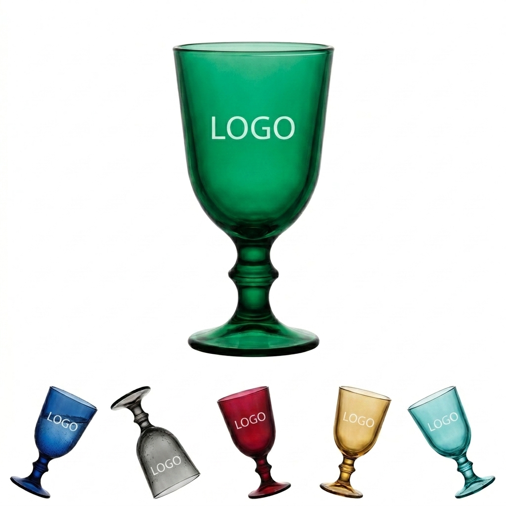 Vintage Elegance Everyday Durable Colored Glass Goblets
