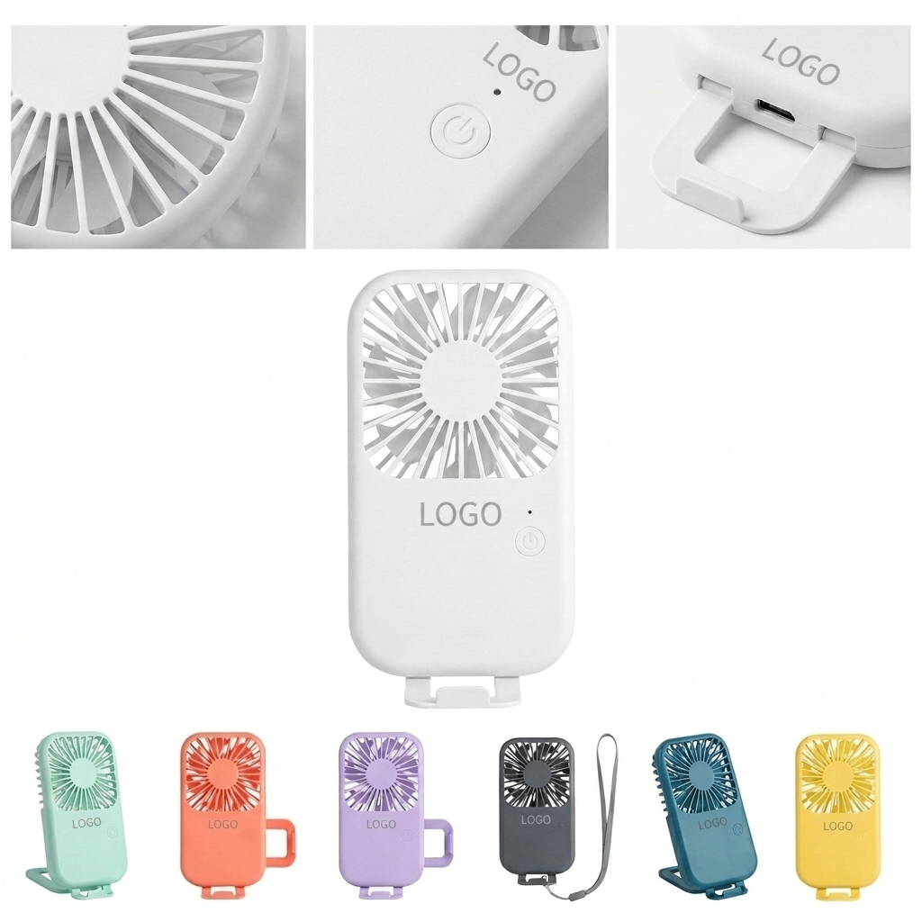 Adjustable Mini Desktop & Handheld Cooling Fan with Phone Grip