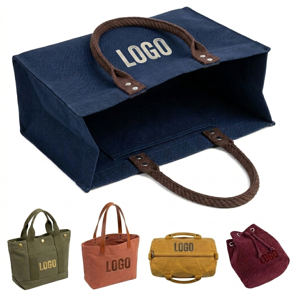 Classic Canvas Tote Bag with Open Top - Multi-Color Collection