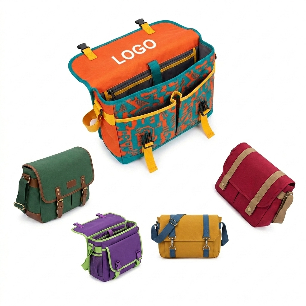 Multi-Color Canvas Messenger Bag Collection
