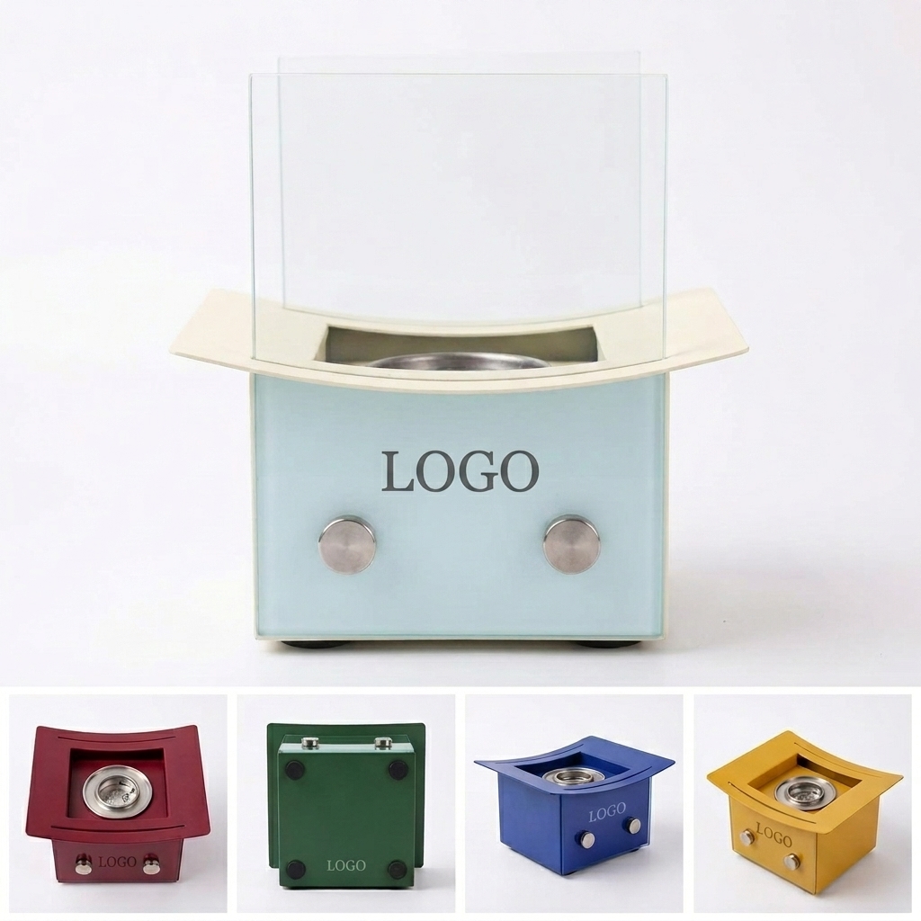 Vent-Free 360° View Table Top Fire Pit with Ceramic Wool & Sleek Design