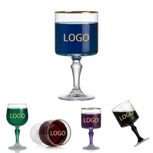 Hand-Crafted 19oz Gold-Accented All-Purpose Stem Glass