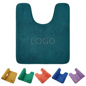 U-Shaped Memory Foam Bath Mat with Non-Slip Coral Fleece Surface