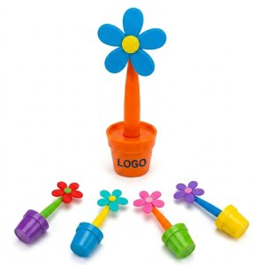 Cute Flowerpot Shaped Cartoon Ballpoint Pen for Kids Writing