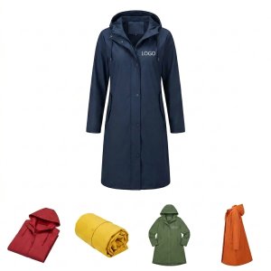 Women's Slim-Fit Long Waterproof Raincoat