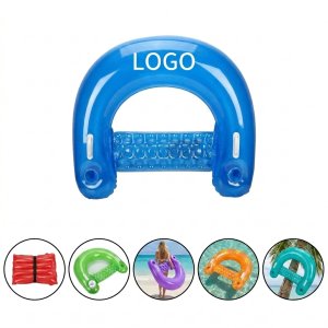 Inflatable Floating Lounge Chair with Cup Holders and Adjustable Back Support