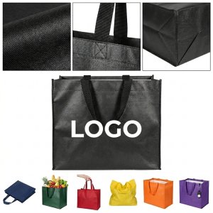 Reusable Waterproof Grocery Tote Bag with Plastic Bottom Insert