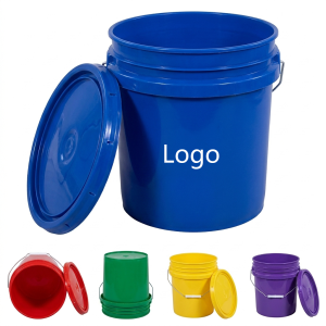 Multi-Color Plastic Storage Pail, 5 Gallon with Handle