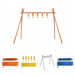 Alloy Outdoor Hanging Rack - Tripod Hook Stand for Camping & Picnics