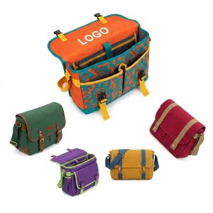 Multi-Color Canvas Messenger Bag Collection