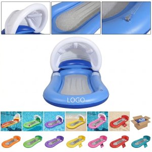 Inflatable Floating Lounger with Sun Canopy