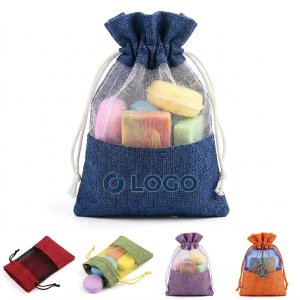 Vibrant Sheer Organza Drawstring Gift Bag with Display Window